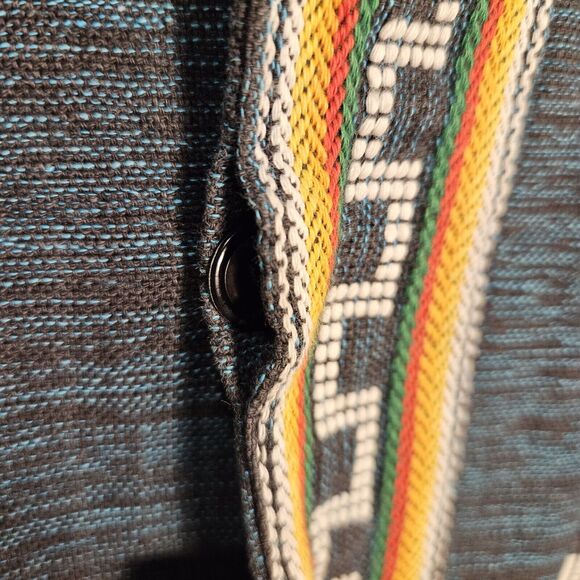 VTG 70s Guatemalan Handmade Quetzel Tribal Aztec Shirt Jacket Embroidered Medium - Picture 7 of 10